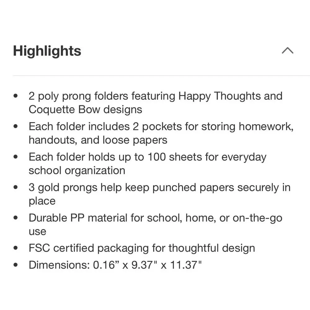 LoveShackFancy x Target Yoobi Happy Thoughts & Coquette Bow 2 Pack Folders